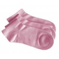 3 Pack Bamboo School No Show Socks - Pink