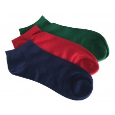 No Show Seamless Colorful Cotton Socks 3 Pack: Green | Red | Navy