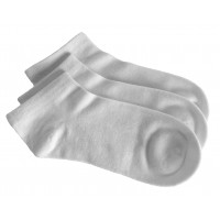 3 Pack Bamboo School No Show Socks - White