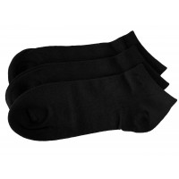 Men Seamless Bamboo Ankle Socks 3 Pack - Black