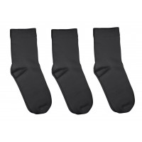 3 Pack Bamboo School Socks Charcoal Gray