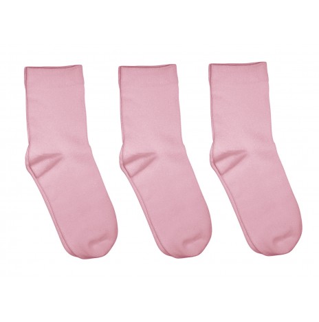 3 Pack Bamboo School Socks Pink