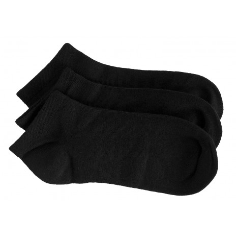 3 Pack Bamboo School No Show Socks - Black