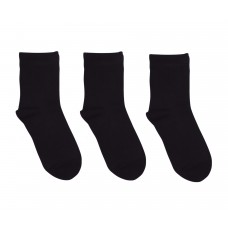 3 Pack Bamboo School Socks Black