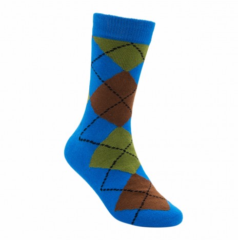 Kids Bamboo Argyle Blue