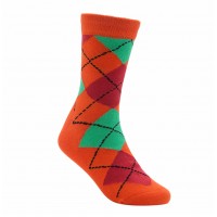 Kids Bamboo Argyle Orange