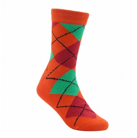 Kids Bamboo Argyle Orange