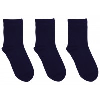 3 Pack Bamboo School Socks Navy